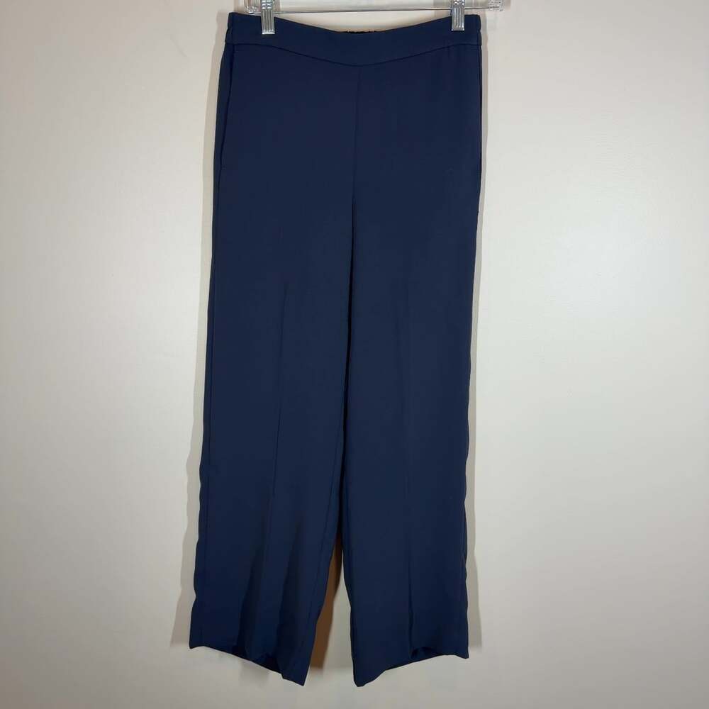 J.Crew Jamie Wide-Leg Pants Navy Blue Size 4 Pull-On Trousers NWT
